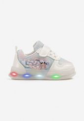 Niebieskie Buty Sportowe Sneakersy z Ledami Brokatem i Bajkową Aplikacją Sonitiela. Niebieskie sukienki niemowlęce Born2be, z aplikacjami, z jeansu, bez ramiączek. Za 49.99 zł.