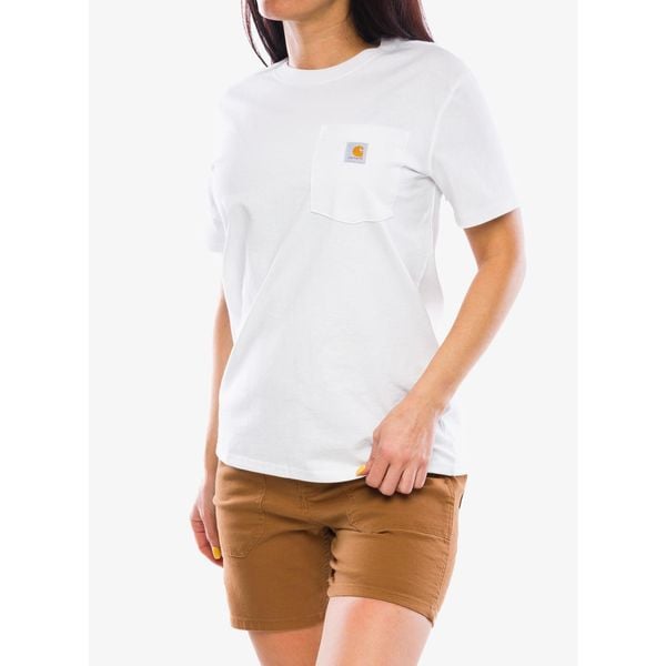 Koszulka bawełniana damska Carhartt Workwear Pocket S/S T-Shirt. Białe bluzki sportowe damskie Carhartt, s, bez wzorów, z bawełny, bez ramiączek. Za 96.99 zł.