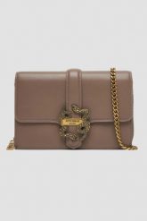 JUST CAVALLI Kopertówka w kolorze taupe Iconic Snakes - Style 13. Brązowe torebki wieczorowe Just Cavalli, bez wzorów, ze skóry ekologicznej, bez kołnierzyka, bez ramiączek. W wyprzedaży za 431.99 zł.