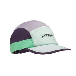 Czapka z daszkiem do biegania Kiprun 5 paneli. Fioletowe czapki męskie KIPRUN, bez wzorów, z materiału. Za 49.99 zł.