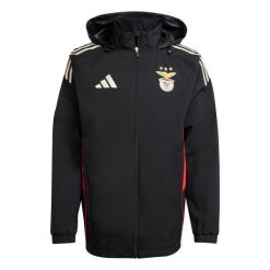 Kurtka dresowa Benfica Lizbona Tiro 25. Czarne kurtki męskie Adidas, bez wzorów, z dresówki, sportowe, bez kaptura. Za 421.25 zł.
