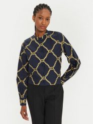 TWINSET Koszula 241TP2730 Granatowy Straight Fit. Niebieskie koszule damskie Twinset, bez wzorów, z bawełny, bez kołnierzyka, bez ramiączek. Za 759.99 zł.