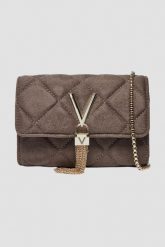 VALENTINO Brązowa damska torebka Charlotte Flap Bag. Brązowe torebki klasyczne damskie Valentino by Mario Valentino, bez wzorów, ze skóry, zamszowe, bez dodatków. W wyprzedaży za 212.99 zł.