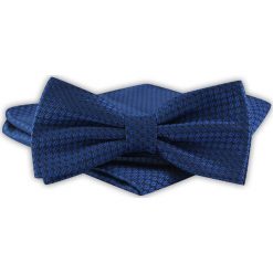 Mucha Męska z Poszetką - Alties - Ciemnoniebieska w Regularny Wzór. Niebieskie krawaty i muchy męskie Alties, bez wzorów, eleganckie. Za 54.00 zł.