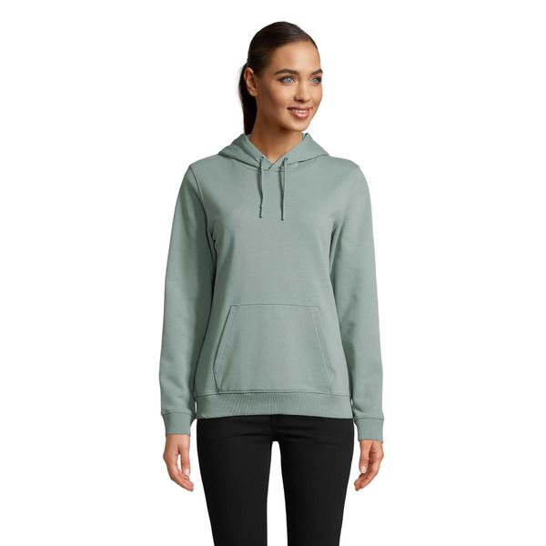 Bluza damska z kapturem Sol's Nicholas. Zielone bluzy z kapturem damskie SOL'S, s, z bawełny. Za 147.50 zł.