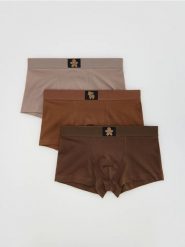 Bokserki ze świątecznym motywem 3 pack - beżowy. Brązowe bokserki męskie Reserved, bez wzorów. Za 69.99 zł.