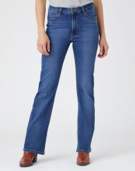 WRANGLER BOOTCUT DAMSKIE SPODNIE JEANSOWE HUDSON W20BB940T 112141239. Spodnie materiałowe damskie Wrangler, bez wzorów, z jeansu. Za 199.99 zł.