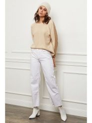 Joséfine Sweter "Aladin" w kolorze beżowo-jasnobrązowym rozmiar: XL. Brązowe swetry klasyczne damskie Joséfine, xl, z kaszmiru, bez kołnierzyka. Za 254.14 zł.