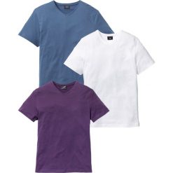 T-shirt z dekoltem w serek (3 szt.). Szare t-shirty męskie bonprix, l, bez wzorów, bez kołnierzyka. Za 112.99 zł.