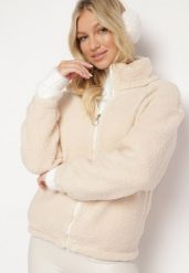 Beżowa Kurtka Futrzana Baranek z Suwakiem Inalitha. Brązowe kurtki damskie Born2be, na zimę, xl, bez wzorów, z futra, bez kaptura. Za 74.99 zł.