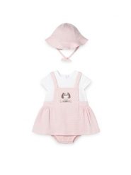 Mayoral Sukienka codzienna 1631 Różowy Regular Fit. Czerwone sukienki dziewczęce Mayoral, bez wzorów, z bawełny, bez ramiączek. Za 144.99 zł.