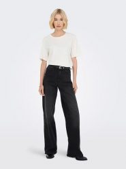 JDY Dżinsy - Comfort fit - w kolorze czarnym rozmiar: L/L32. Czarne jeansy damskie JDY, z podwyższonym stanem. Za 144.92 zł.