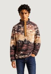 Męska bluza polarowa z nadrukiem i zapięciem na zatrzaski Columbia Helvetia™ II. Brązowe bluzy bez kaptura męskie Columbia, l, z materiału. Za 447.00 zł.