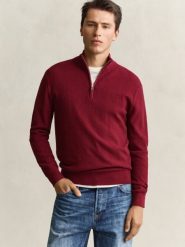 Gant sweter typu troyer z domieszką wełny Mężczyźni Bawełna czerwony, XXL. Czerwone swetry męskie Gant, m, bez wzorów, z bawełny, bez kołnierzyka. Za 799.95 zł.