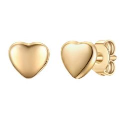 Lulu & Jane Kolczyki wkretki Serce z mosiadzu w zlocie 1 ct Damski. Żółte kolczyki damskie Lulu & Jane, pozłacane, na sztyftcie. Za 129.99 zł.