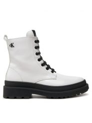 Calvin Klein Jeans Trapery Lace-Up Bootie V4A5-81031-1453 S Biały. Białe kozaki dziewczęce Calvin Klein Jeans, z jeansu. Za 559.99 zł.