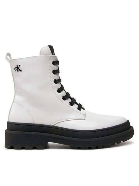 Calvin Klein Jeans Trapery Lace-Up Bootie V4A5-81031-1453 S Biały. Białe kozaki dziewczęce Calvin Klein Jeans, z jeansu. Za 399.99 zł.