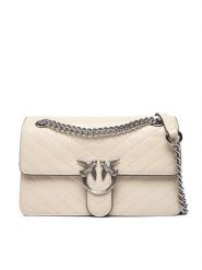 PINKO Torebka Love One Light Mini Al 25-26 PLTT 106173 A2JC Écru. Torebki wieczorowe Pinko, bez wzorów, ze skóry, wizytowe, bez kołnierzyka, bez ramiączek. Za 1,779.00 zł.
