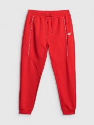 4F Spodnie dresowe joggery męskie - czerwone XL. Czerwone spodnie dresowe męskie 4f, bez wzorów, z bawełny. Za 189.99 zł.