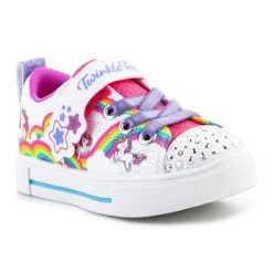 Buty Skechers S-Lights Girls Twinkle Sparks Jumpin Clouds 314809N-WMLT białe. Białe buty sportowe dziewczęce bez wzorów, bez zapięcia. Za 287.72 zł.