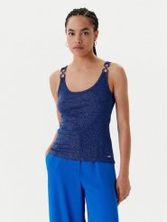 Morgan Top 251-DIDONI Granatowy Slim Fit. Niebieskie topy damskie Morgan, m, bez wzorów, z wiskozy, bez kołnierzyka. Za 119.99 zł.
