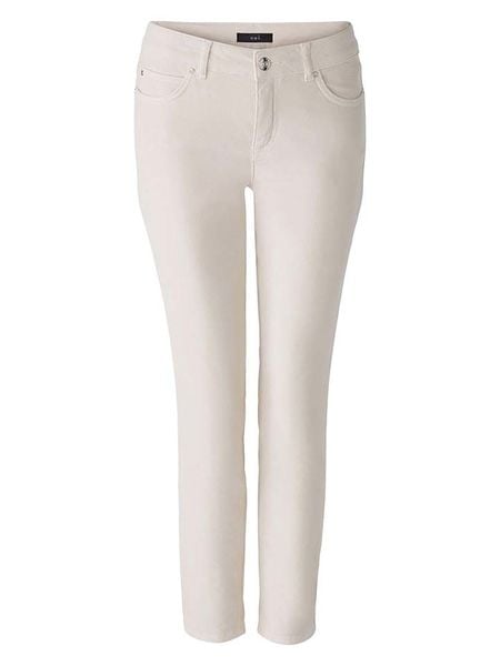 Oui Jegginsy w kolorze kremowym rozmiar: 40. Brązowe legginsy damskie Oui, bez wzorów, z materiału. Za 161.34 zł.