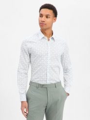 JOOP! Koszula - Pierce Mężczyźni Slim Fit Bawełna biały|zielony, 42. Białe koszule męskie Joop!, m, bez wzorów, z bawełny, bez kołnierzyka, bez ramiączek. Za 429.95 zł.
