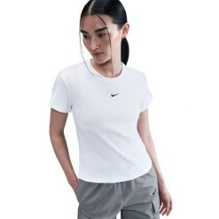Koszulka sportowa damska Nike HV4994100. Białe topy sportowe damskie Nike, l, bez wzorów, z materiału, bez ramiączek. Za 252.00 zł.