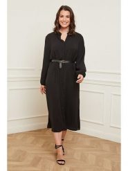 Curvy Lady Sukienka w kolorze czarnym rozmiar: 40/42. Czarne sukienki damskie Curvy Lady, bez wzorów, ze skóry, klasyczne, bez kołnierzyka, bez ramiączek, midi. Za 131.45 zł.