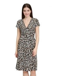 Vera Mont Sukienka w kolorze kremowo-jasnobrązowym rozmiar: 46. Brązowe sukienki damskie Vera Mont, bez wzorów, bez kołnierzyka, bez ramiączek, mini, kopertowe. Za 159.59 zł.