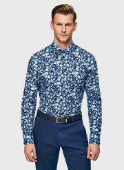 PAKO LORENTE – Koszula męska w kwiaty. Koszule męskie Pako Lorente, na wiosnę, m, bez wzorów, z bawełny, bez kołnierzyka, bez ramiączek. Za 299.99 zł.