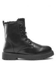 Clara Barson Botki WS5621-05 Czarny. Czarne botki damskie Clara Barson, ze skóry, bez obcasa, na płaskiej podeszwie, bez zapięcia. Za 169.99 zł.