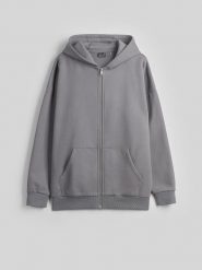 4F Bluza dresowa regular z kapturem damska - szara L. Szare bluzy z kapturem damskie 4f, l, bez wzorów, z dresówki. Za 179.99 zł.