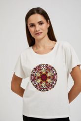 T-shirt z nardukiem biały. Białe t-shirty damskie MOODO, m, bez wzorów, bez kołnierzyka. W wyprzedaży za 19.99 zł.