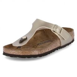 Japonki damskie Birkenstock Gizeh. Żółte klapki damskie Birkenstock, bez wzorów, z materiału, bez obcasa. Za 359.00 zł.