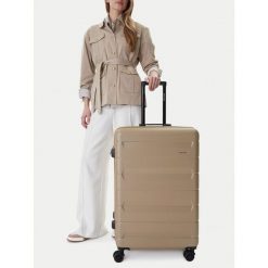 Walizka duża GINO ROSSI. Brązowe walizki Gino Rossi, bez wzorów, duże. Za 349.99 zł.