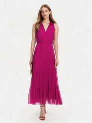 Haveone Sukienka letnia AFF-N005 Różowy Loose Fit. Czerwone sukienki damskie Haveone, na lato, xl, bez wzorów, z wiskozy, bez kołnierzyka, bez ramiączek. Za 459.99 zł.