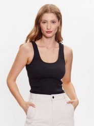 Levi's® Top Essential A5906-0000 Czarny Regular Fit. Czarne topy damskie l, bez wzorów, z bawełny, bez kołnierzyka. Za 79.99 zł.