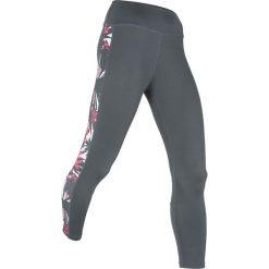 Legginsy sportowe, dł. 3/4, Level 1 bonprix antracytowo-jasnoróżowy. Szare legginsy damskie bonprix, bez wzorów, na fitness i siłownię. Za 49.99 zł.