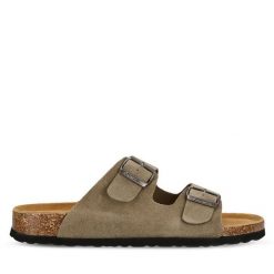 Klapki CRUZ. Brązowe klapki damskie CRUZ, bez wzorów, bez obcasa. Za 129.99 zł.