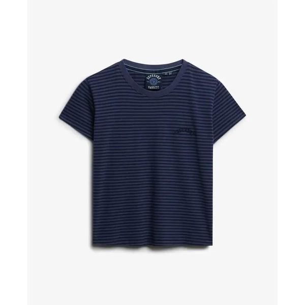 Damska koszulka w paski Superdry Essential Logo. Niebieskie t-shirty damskie Superdry., xs, bez wzorów, bez ramiączek. Za 149.35 zł.