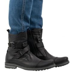 Olivier Buty męskie sztyblety skórzane 82KZ czarne. Czarne sztyblety męskie ze skóry, bez zapięcia. Za 453.66 zł.