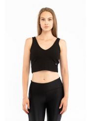 Stronger Top "Cush" w kolorze czarnym rozmiar: M. Czarne topy damskie Stronger, m, bez wzorów, prążkowane, bez kołnierzyka. Za 96.60 zł.