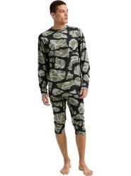 Burton Podkoszulek termiczny "Midweight Base Layer" w kolorze czarno-oliwkowym rozmiar: S. Brązowe bielizna termoaktywna męska Burton, s, bez wzorów, z materiału. Za 159.95 zł.
