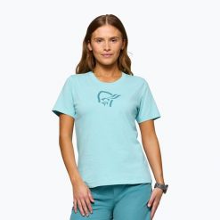 Koszulka damska NORRONA Cotton Viking. Niebieskie t-shirty damskie NORRONA, s, bez wzorów, z bawełny, bez ramiączek. Za 189.99 zł.