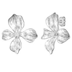 Yokoamii Kolczyki na sztyft Kwiat z metalowego stopu w kolorze srebrnym z perla (synth.) 1 ct Damski. Szare kolczyki damskie Yokoamii, z perłą, metalowe, na sztyftcie. Za 149.99 zł.