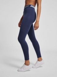 Damskie bawełniane legginsy o średnim kroju Hummel TE Maja. Niebieskie legginsy damskie HUMMEL, s, bez wzorów, z bawełny. Za 104.00 zł.