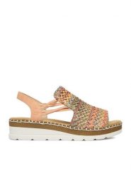 Rieker Sandały CEO-V1241-90 Kolorowy. Sandały damskie Rieker, bez wzorów, z materiału, bez obcasa, na koturnie. Za 319.99 zł.