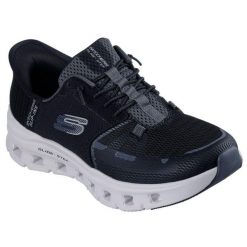 Damskie GLIDE-STEP PRO Slip-On Ciemnoszary / Czarny. Czarne trampki i tenisówki damskie Skechers, bez wzorów, z materiału. Za 396.55 zł.