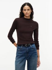 Tommy Hilfiger koszulka z długim rękawem Kobiety Bawełna (100%) brązowy, L. Brązowe t-shirty damskie Tommy Hilfiger, l, bez wzorów, z bawełny, bez kołnierzyka. Za 249.95 zł.